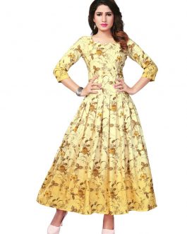 Deep Peach Linen Kurti for Women